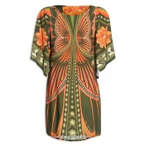 FARM Rio Vibrant Pink and Orange Dress